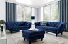 Sofa Designersofa CHARLOTTE 2-Sitzer in Stoff Matt Velvet Dunkelblau Bild 3