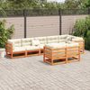 vidaXL 8-tlg. Garten-Sofagarnitur mit Kissen Wachsbraun Kiefernholz 3299505 Bild 3