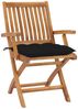 Klappbare Gartenstühle mit Kissen 4 Stk. Massivholz Teak Bild 2