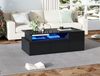Couchtisch mit LED-Beleuchtung, 2 Schubladen & Stauraum, schwarz, 100x50x35 cm Bild 3