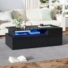 Couchtisch mit LED-Beleuchtung, 2 Schubladen & Stauraum, schwarz, 100x50x35 cm Bild 4