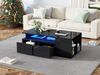 Couchtisch mit LED-Beleuchtung, 2 Schubladen & Stauraum, schwarz, 100x50x35 cm Bild 2