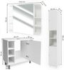 Badmöbel-Set Fynn Weiß 3 Teile, mit Hochschrank Vicco Bild 3