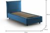 Dmora Ippolito Einzelbett, Bettkasten mit Stoffbezug, 100 % Made in Italy, Öffnung vorne, geeignet für Matratze 80x190 cm, Blau Bild 3