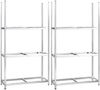 vidaXL Reifenregale mit 3 Böden 2 Stk. Silbern 110x40x200 cm Stahl 152896 Bild 2