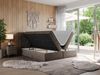 Boxspringbett, Doppelbett mit Multipocket-Matratzen und Topper, dekoratives Kopfteil - LEILA - 180 x 200 cm - Braun Velours - H4 Bild 2
