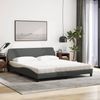 vidaXL Bett mit Matratze "Dover" Dunkelgrau 180x200 cm Stoff 3208445 Bild 3