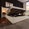Polsterbett mit Stauraum & Ladefunktion,Bett 160x200 cm mit Touch-Leselampe,USB/Type-C Ports & Regal,beige Bild 4