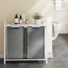 Calicosy Wäschekorb 2 Fächer Weiß und Grau – H71 cm - Grau Bild 4