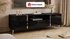 Vente-unique - MARZIALO TV unit Holz, Platte SchwarzGoldfarben - B 41 cm x H 51,8 cm x L 158 cm Bild 2