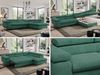 Mks Möbel 'Pedro L-Form' Ecksofa mit Schlaffunktion, verstellbaren Kopfstützen & Bettkasten, Grün, Stoff, mit Topper, rechts Bild 2