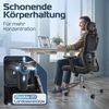 CLOUVOU BrightSeat, ergonomischer Bürostuhl, Rückenlehne mit Mesh Bezug, 2D-Armlehnen, 3D-Kopfstütze, FluxWheels, Schwarz Bild 3