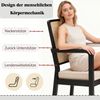 Esszimmerstuhl B 57 x T 56 x H 83 cm mit Veloursbezug, PE-Rattan-Rückenlehne und Gummibaumholzbeinen, 4er-Set Bild 5
