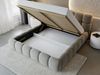 GRAINGOLD Modo Polsterbett 160x200, Doppelbett mit Kopfteil, groß Stauraum, Velour-Stoff, Hellgrau Bild 5