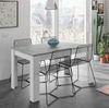 Dmora Ausziehbarer Abudula-Tisch, ausziehbare Konsole für das Esszimmer, zu öffnender Küchentisch mit Verlängerung, 140/190 x 90 x 78 cm, Zement und Weiß Bild 2
