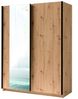 Raumhirsch Furniture Kleiderschrank Garderobenschrank, Schwebetürenschrank, Schrank mit Spiegel (Maße: 150,6 x 62 x 198,5 cm, mehrere Farbvarianten) Schiebetüren, Kleiderstange, Einlegeböden Bild 2