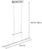 LED Hängeleuchte, chrom, satiniert, Höhenverstellbar, L 98,5 cm Bild 5