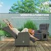 Outsunny Gartenliege Gartenstuhl mit verstellbarer Rückenlehne und schützenden Fußstütze, Gartenstuhl, 1 St, Rattanstuhl mit Klapptisch, 81 x 58 x 98,5 cm Dunkelgrau Bild 4