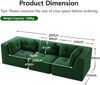 3-Sitzer Sofa 297x104x69 cm aus Cordstoff rahmenlos modular, grün Bild 4