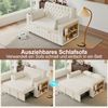 Schlafsofa 2-Sitzer mit Bettfunktion, Rückenkissen, Regal, Getränkehalter, Seitentasche, Type-C und USB, 140x160 cm, Chenille Bild 5