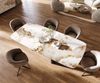 Esstisch Edge Boot 260x120 cm Keramik Minas Melange Weiß-Beige Troa Metall Schwarz Bild 4