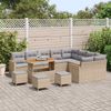 vidaXL Gartensofa-set mit Kissen mit Speicher 13 pcs Beige Poly Rattan 3365042 Bild 3