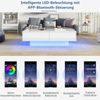 Merax Moderner Hochglanz Couchtisch in Weiß, 115 x 55 x 34 cm, mit 2 Schubladen, LED-Beleuchtung und 30 kg Tragkraft – Eleganter Wohnzimmertisch Bild 5