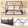 Kinder Hausbett Etagenbett 90x200 cm Schwarz Metall Zwillingsbett mit Geländer und Leiter für 2 Kinder Geschwisterbett Bild 5