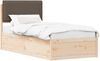 vidaXL Bettgestell mit gepolstertem Kopfteil Taupe 90 x 200 cm 877587 Bild 2