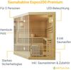 Artsauna Saunakabine Espoo200 Premium mit Saunaofen – 5 Personen – Hemlock Holz, Glasfront und LED Licht – Inkl. Thermometer & Sanduhr – Komplett Set Bild 3