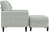 vidaXL Sessel mit Hocker Hellgrau 60 cm Samt 3278257 Bild 4