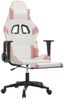 vidaXL Gaming-Stuhl mit Massage & Fußstütze Weiß & Rosa Kunstleder 345530 Bild 3