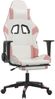 vidaXL Gaming-Stuhl mit Massage & Fußstütze Weiß & Rosa Kunstleder 345530 Bild 2