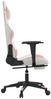 vidaXL Gaming-Stuhl mit Massage & Fußstütze Weiß & Rosa Kunstleder 345530 Bild 5