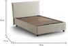 Dmora Doppelbett Anissa, Bettkasten mit Stoffbezug, 100 % Made in Italy, Öffnung vorne, geeignet für Matratzen 120 x 200 cm, Beige Bild 3