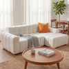 STILVORA Schlafsofa 3-Sitzer Sofa mit Fußhocker Ecksofa Chaiselongue für Büro & Wohnzimmer, Cloud-Kombinationssofa mit L-Liegestühlen und tiefen Sitzplätzen, Modulares Sofa Hochelastischer Schwamm, Bequeme Algenvelours-stoff Bild 2
