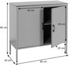 Kommode HWC-L84, Sideboard Schrank Anrichte, 2 Türen Metall 90x90x40cm, Melamin beschichtet ~ weiß Bild 3