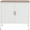 Kommode HWC-L84, Sideboard Schrank Anrichte, 2 Türen Metall 90x90x40cm, Melamin beschichtet ~ weiß Bild 5