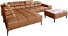 KAWOLA Sofa NELSON Ecksofa Leder cognac mit Hocker Recamiere links 72 x 216 x 321 cm Bild 3
