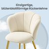 VASAGLE Esszimmerstuhl Blütenblattförmige Rückenlehne, gepolsterter Schminktischstuhl, Samt, bis 150 kg belastbar, Stahlbeine, für Küche, Wohnzimmer, Schlafzimmer Bild 5