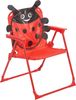 Koopman Garten-Kindersitzgruppe Sitzgruppe Strandstuhl Strandschirm Tisch Kindermöbel 4tlg, (Set, 4-tlg, Packung), Marienkäfer-Design, Faltstuhl, Rot / Schwarz, Kinder, Outdoor Bild 3