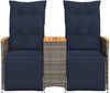 vidaXL Gartensofa Verstellbar 2-Sitzer mit Tisch Grau Poly Rattan 365724 Bild 4