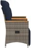 vidaXL Gartensofa Verstellbar 2-Sitzer mit Tisch Grau Poly Rattan 365724 Bild 5