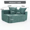 2-Sitzer Sofa, Chenille mit Seitentaschen, ohne Montage, 150 x 95 x 65 cm, Grün Bild 4