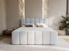 GRAINGOLD Cloud Boxspringbett 140x200, Bett mit Bettkasten, Velour-Stoff, mit Kopfteil, Grau Bild 3