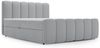 GRAINGOLD Cloud Boxspringbett 140x200, Bett mit Bettkasten, Velour-Stoff, mit Kopfteil, Grau Bild 2