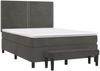 vidaXL Boxspringbett mit Matratze Dunkelgrau 140x200 cm Samt 3137786 Bild 3