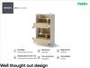 MEBLINI Wohnzimmerschrank für Schrankbett Bed Concept - Hochschrank mit Regalen, Fächern und Schubladen - BC-27 - Kaschmir/Nagano Eiche Bild 2