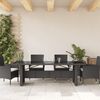 vidaXL Gartentisch mit Glasplatte Schwarz 240x90x75 cm Poly Rattan 365597 Bild 3