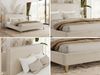 Design Polsterbett LUMARO CLASSIC 140 x 200 cm mit Lattenrost & 12cm hohen Füßen, Doppelbett mit Kopfteil, Konfigurierbar - Creme Strukture Bild 2